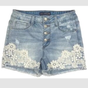 Imperial Blue Star Girls Denim Shorts Size 14 NWT